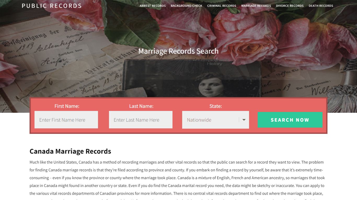 Canada Marriage Records | Enter Name and Search. 14Days Free